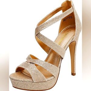 (23-2046) DREAM PAIRS Women's High Heel Platform Dress Pump Sandals Sz 8